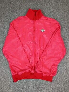 Vintage 1990s Aureus Lake Forest Country Club 1/4 Zip Bomber Jacket Made USA L